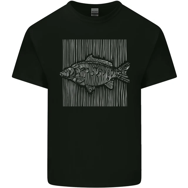 Carp Lines Fishing Fisherman Fish Angling Mens Cotton T-Shirt Tee Top