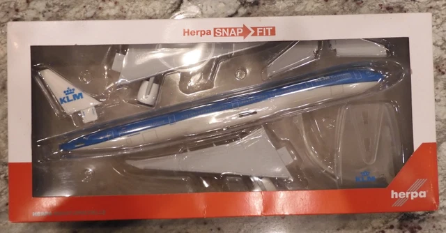 Modèle Réduit Avion Boeing 777-300ER KLM échelle 1/200 Herpa - Blanc, Métal Et Plastique Neuf