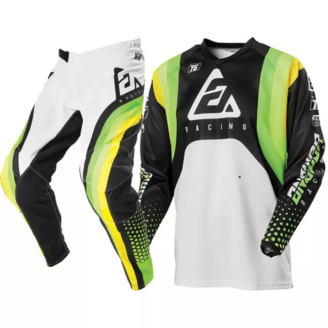 NEW Answer MX Swish Syncron Green/Hyper Acid/White Motocross Riding Gear Set