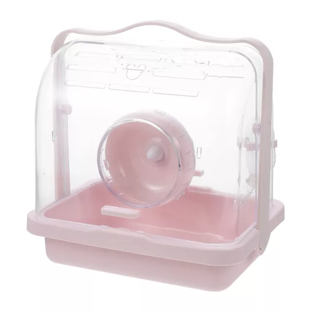 Jaula exterior rosa Pp hámster contenedor transparente de viaje fresco escondido