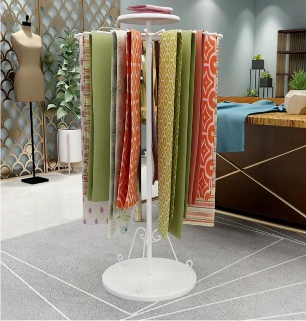 Scarf Display Rack Shawl Cloth Round Rotating Storage Metal Stand Clothes Store 3