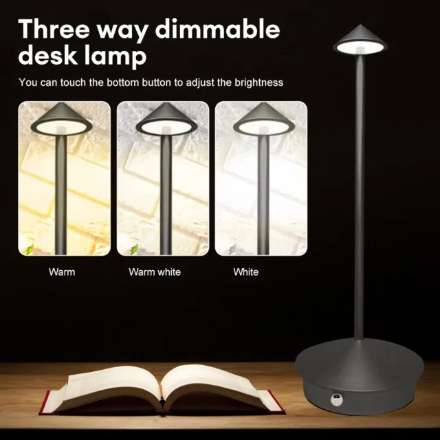 LED Table Lamp Metal Top Touch Night Light Dimming USB Bedside Lamp Bar Bedroom