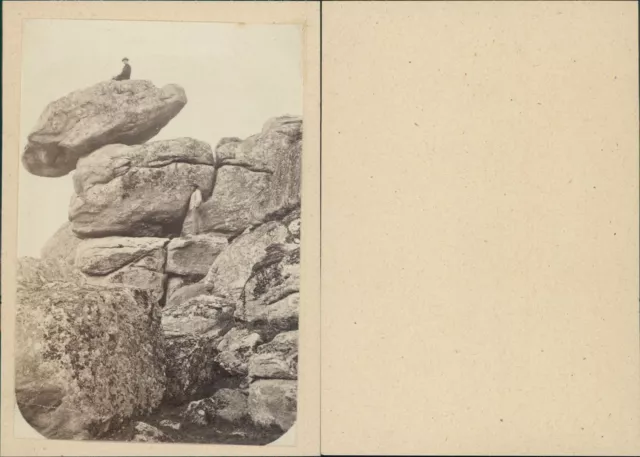 Bretagne, vue sur des gros rochers Vintage CDV albumen carte de visite, CDV,
