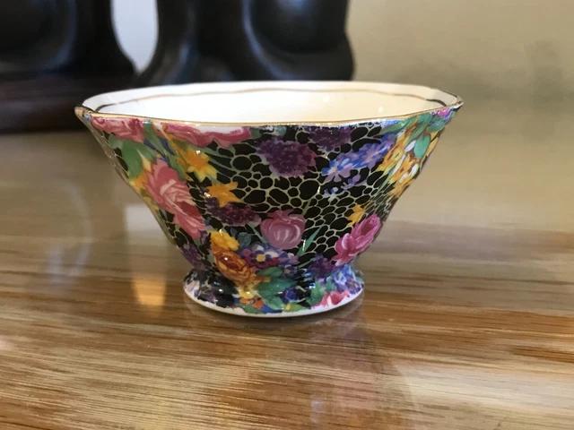 Vintage Royal Winton Grimwades HAZEL Floral Chintz STUART Shape Open Sugar Bowl 2
