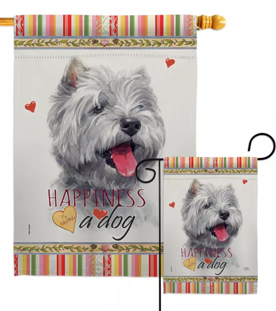 Westie Happiness Garden Flag Animals Dog Small Decorative Gift Yard House Banner