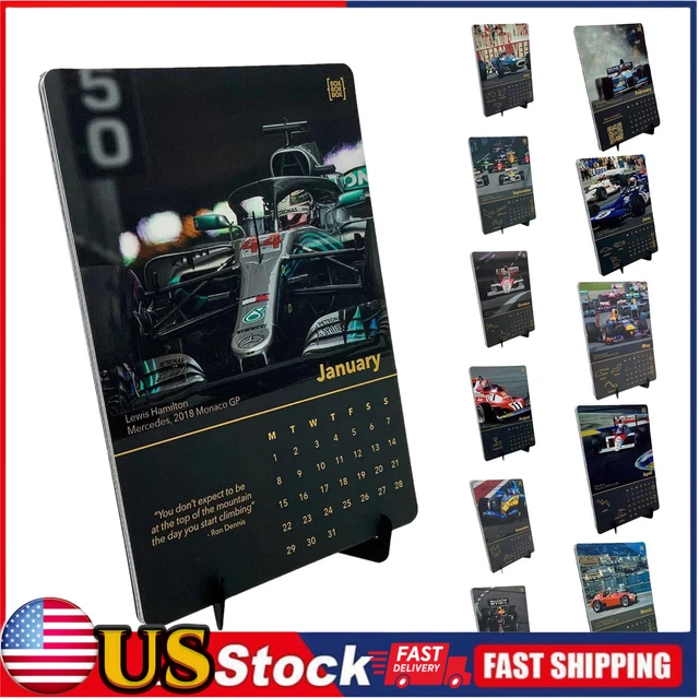2024 FORMULA F1 Calendar With Art Race Car Images, Race Car Desk