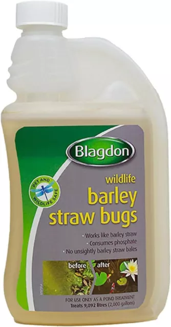 Blagdon Natural Barley Straw Bugs, 1 Litre, Pond Water Treatment, Clears Green