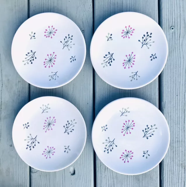 4 Franciscan Echo Atomic Starburst 6.5” Side Salad Plates Gladding McBean MCM