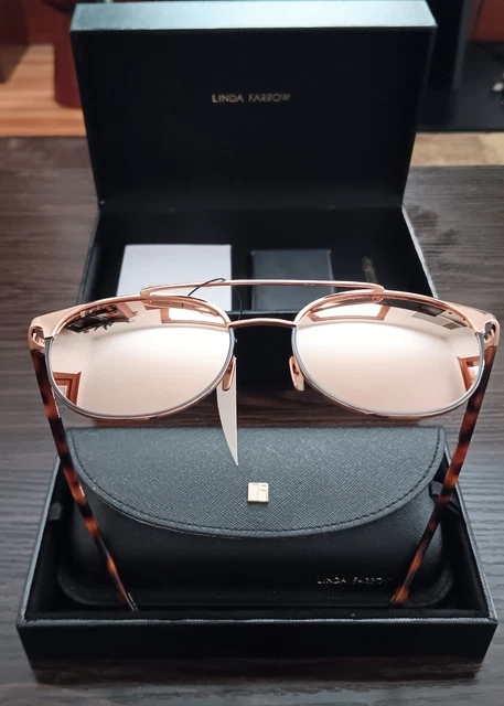 LINDA FARROW LFL824 C3 Women Scalloped Cat Eye Sunglasses  display picture 3