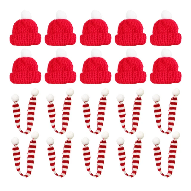 20 Pcs Puppenhüte Flaschendeckel Mit Weihnachtsmütze Süssigkeiten Weinflasche