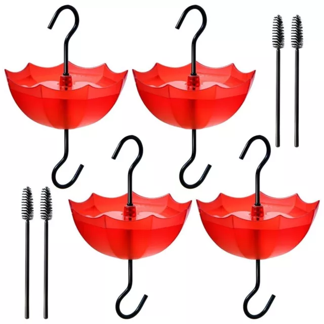 Ant Moat for Hummingbird Feeder, 5 OZ x 4 Pack Red Umbrella Ant Guard with Large