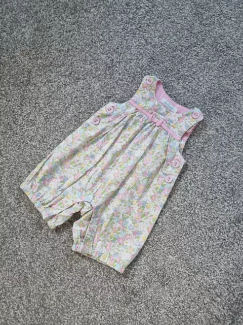 Baby Girls Jojo Maman Bebe Romper Outfit 0-3 Months Floral green pink summer o