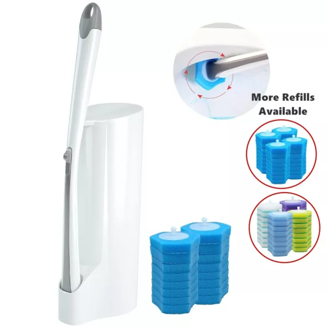 BOOMJOY Disposable Toilet Brush Set with Replacement Head Free Standing