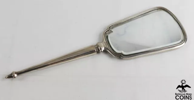 Vintage Birmingham England Etched Art Nouveau Sterling Silver Vanity Mirror