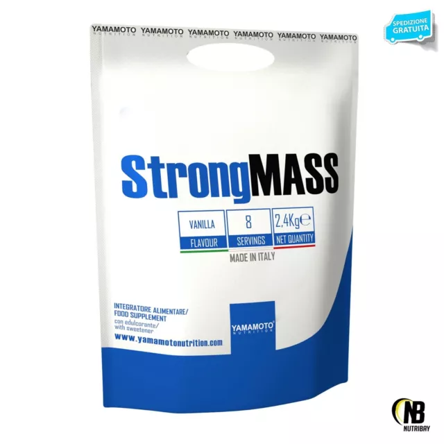 StrongMASS YAMAMOTO NUTRITION 2,4 kg Mass Gainer con Proteine e Vitamine