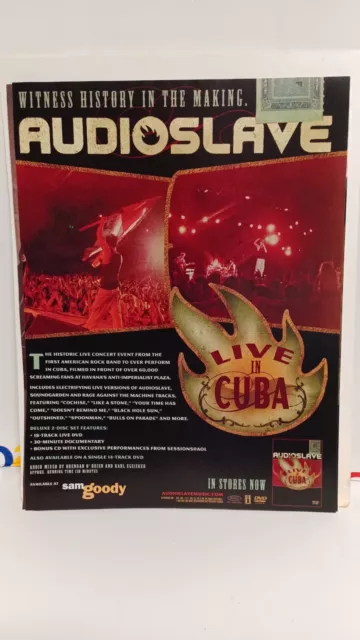 AUDIOSLAVE LIVE IN CUBA PROMO 2006 PRINT AD 11 X 8.5  t1