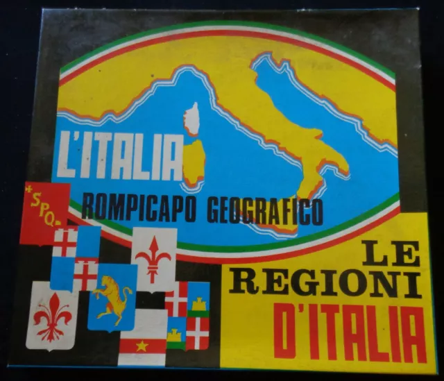 L'italia Rompicapo Geografico Le Regioni D'italia  Gioco Tavolo Vintage In Scato