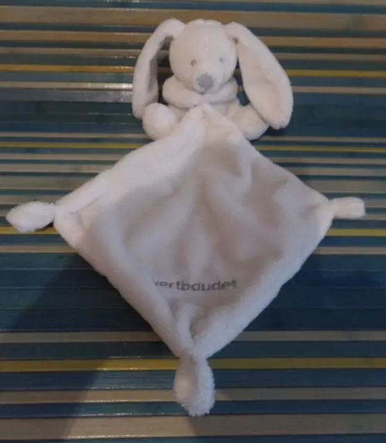 S25 / doudou lapin blanc nez gris mouchoir VERT BAUDET