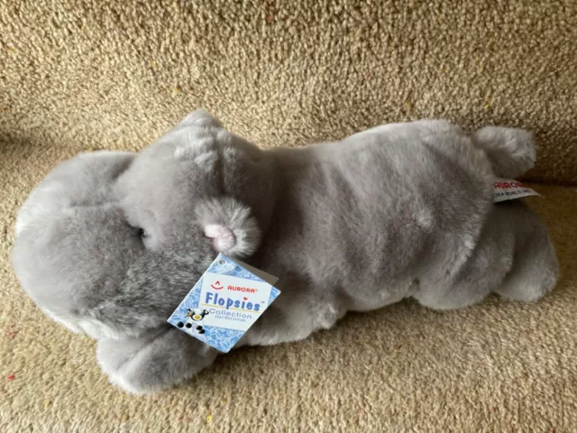 AURORA FLOPSIES COLLECTION Plush Beanie Howie Hippo 13” Soft Cuddly Toy ...