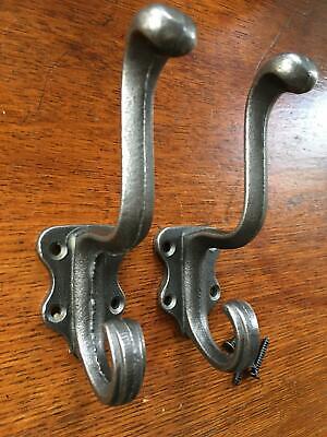 A Pair Of Classic Antique Style Cast Iron Double Coat Hook Coathook Hanger H1