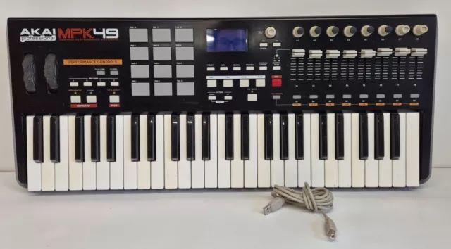 Akai Professional MPK49 49-Key USB MIDI Keyboard Controller Tested Working