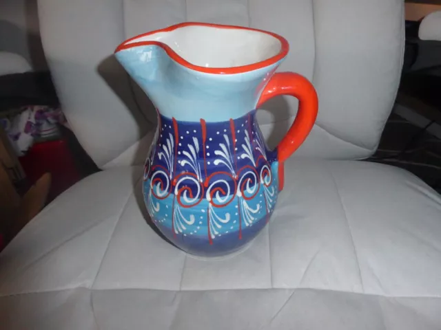 Ceramic El Titi large hand painted ewer jug