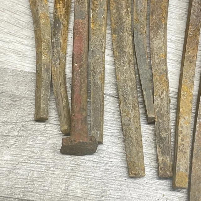 Lot of Antique Old Square Nails Hardware longest 5" long 2