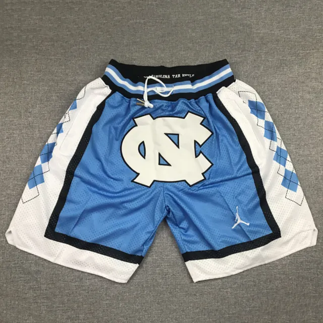 University Of North Carolina Retro Basketball Shorts Stitched Sports Shorts Mens