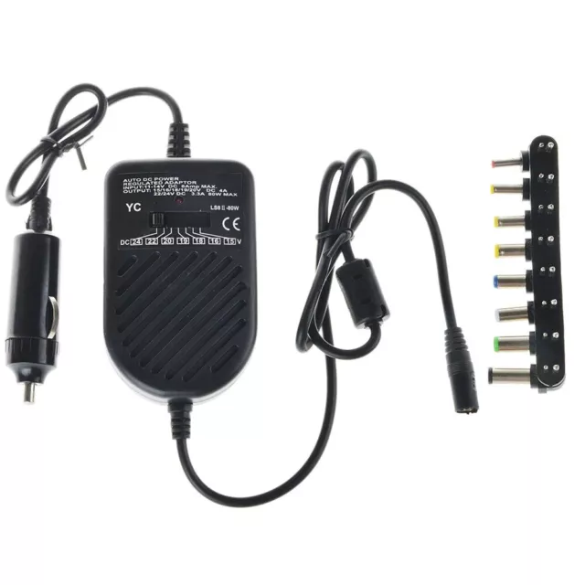 Chargeur universel voiture 80W DC adaptateur 8 pièce ordinateur portable PC Ordi