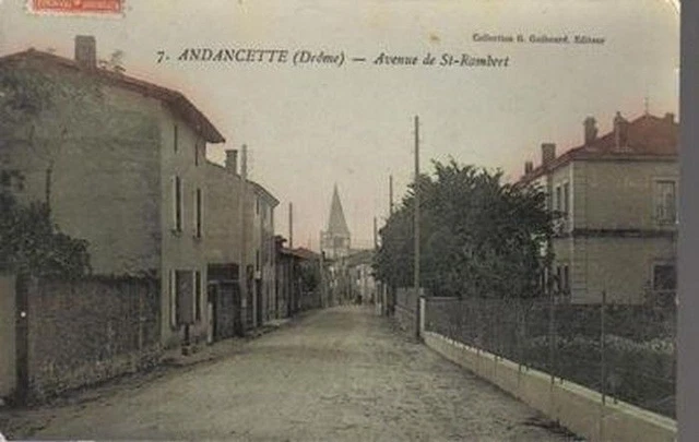 Cpa 26 Andancette. Avenue De St Rambert. Coll.g. Guibourd.edit.1908 Tbe*