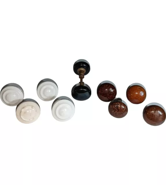 ✨ 10 Antique Assorted Porcelain Marble Door Knobs Home Remodeling Restoration