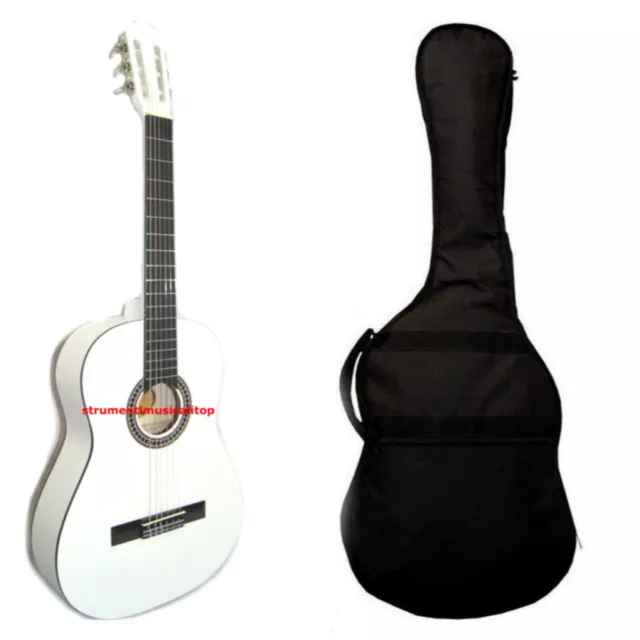 Chitarra Classica Bianca 3/4 SMT da Studio con Borsa morbida