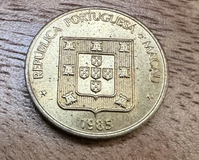 Moneda de 10 centavos de Macao 1985 - Territorio de la República Portuguesa