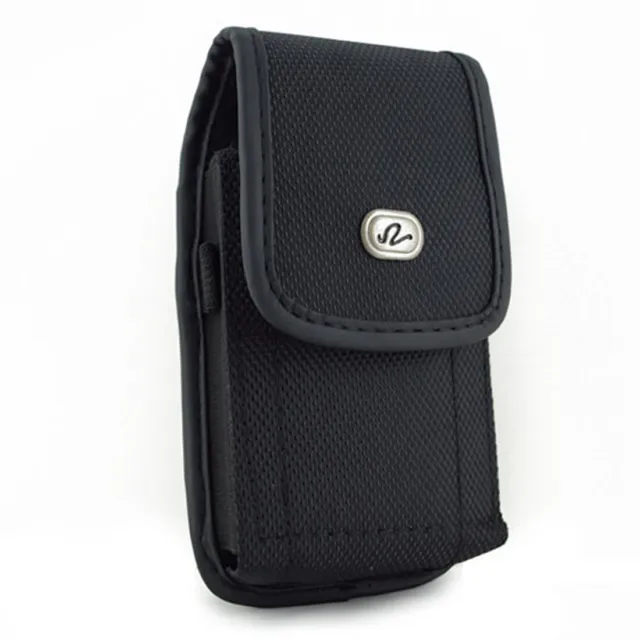 Black Vertical Heavy Duty Rugged w/ Belt Clip Case Pouch 4.21 X 1.96 X 0.59 inch