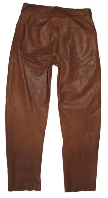Unikat vom Lederschneider: Jeans IN Pelle/Pantaloni Pelle Braun Circa W32 "/ L32