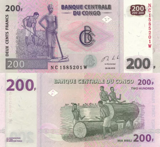 Congo DR 200 Francs (30.06.2013) - Natives and Drums/p-99b UNC