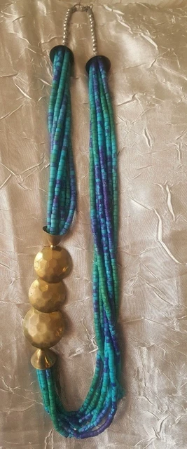 Vintage Collectibles Turquoise Color Ceramic Beads Necklace