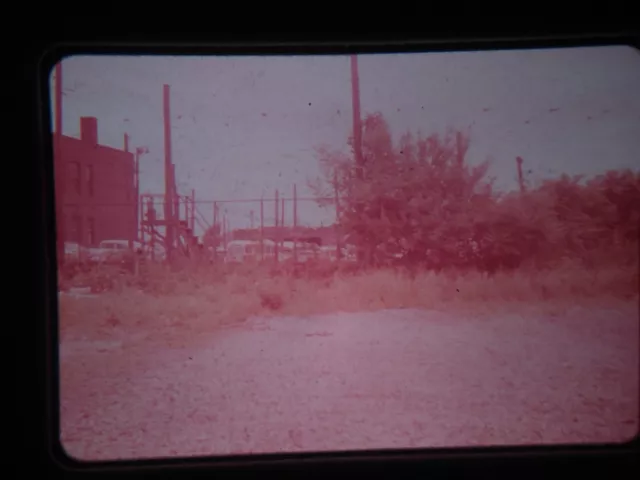 RG02 BUS, STREETCAR, SUBWAY TROLLY 35MM slide FENCED IN RAILYARD JULY 1962