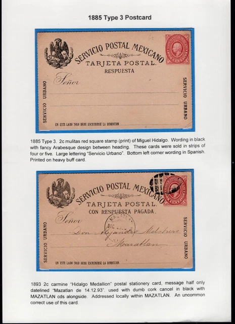 MEXICO 1885-1899 Mounted Specialised Postal Stationery Collection - 24 scans MEXICO 1885-1899 Mounted Specialised Postal Stationery Collection - 24 scans