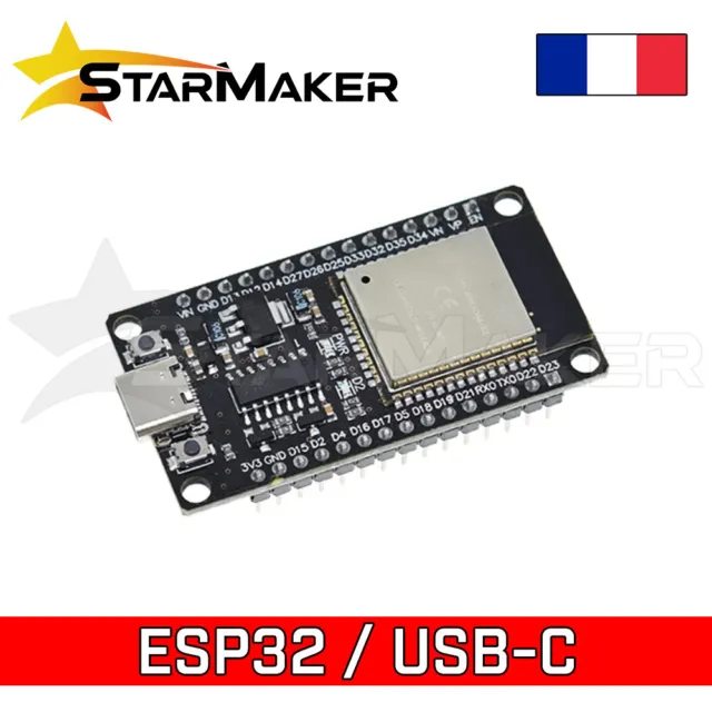 ESP32 CH340 USB-C - Carte développement board 30 pins WiFi BT - ESP-WROOM-32