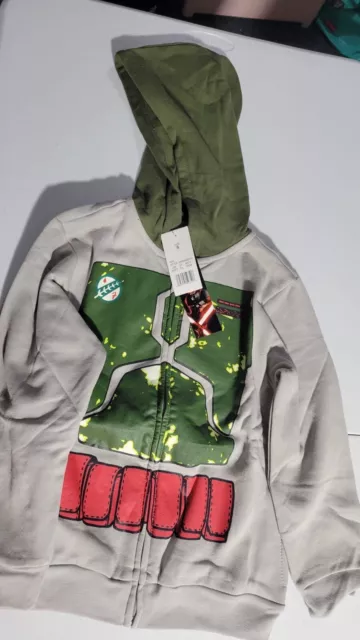 NEW! Disney Star Wars Youth S Mandalorian Boba Fett  Pullover Hoodie Sweater