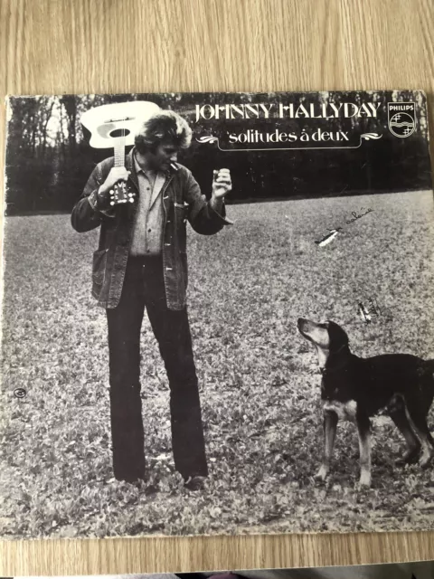 Johnny Hallyday Solitudes A Deux Peut Être Dédicacé Autographe Vynil Lp 33 Tours