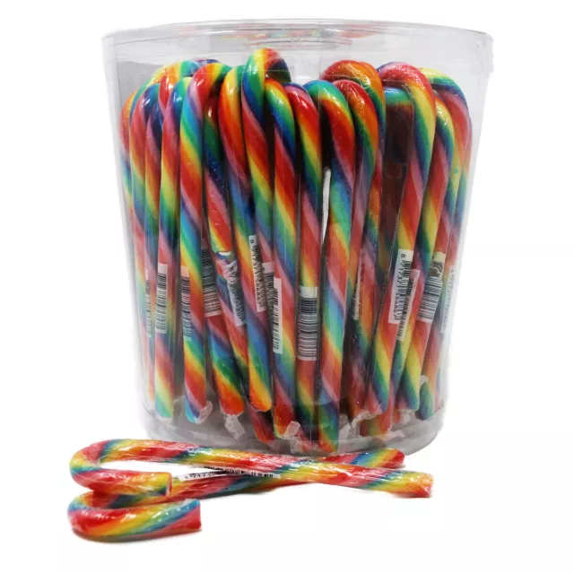 Bastones de Caramelo Arco Iris Talla S Bastones Individual Embalado 50 Unidad