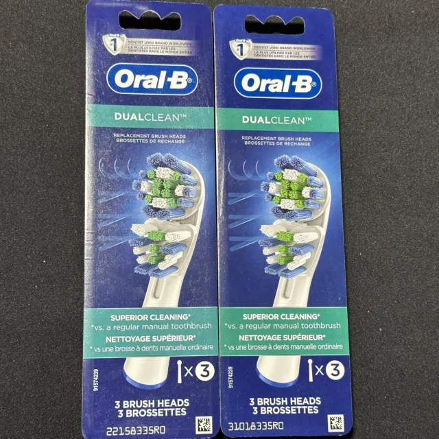 Juego de 2 cabezales de cepillo de dientes de repuesto doble limpieza Oral-B (6 en total)
