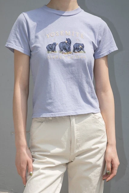 BRANDY MELVILLE LIGHT blue crewneck Helen Yosemite Sierra Nevada bear top NWT s 32.84 PicClick UK