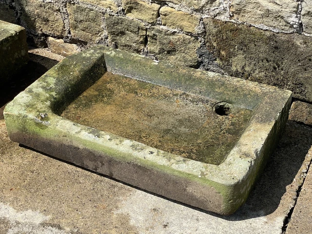 Large Victorian Antique Carved York Stone Sink/Garden/Ornament/Horse Trough #4