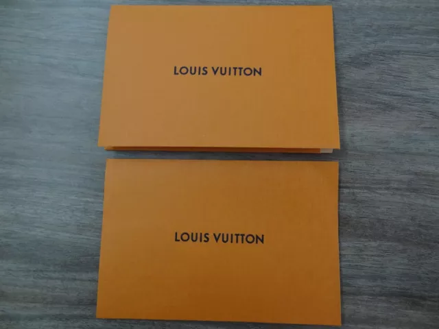 Authentic 2.5” x 3” Louis Vuitton Orange Envelope Gift Card Holder & Ribbon