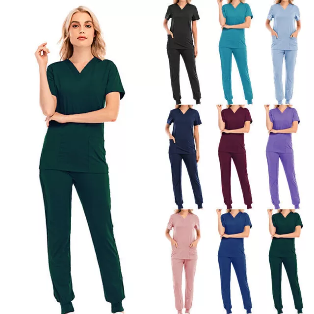 Frauen Medical Scrubs Arzt Uniform Hosen Set Zahnarzt Krankenhaus Anzüge