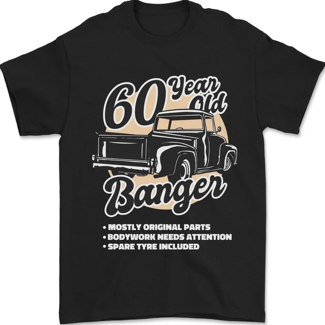 T-shirt 60e Anniversaire Old Banger : Cadeau Pour Les Amateurs De Voitures
