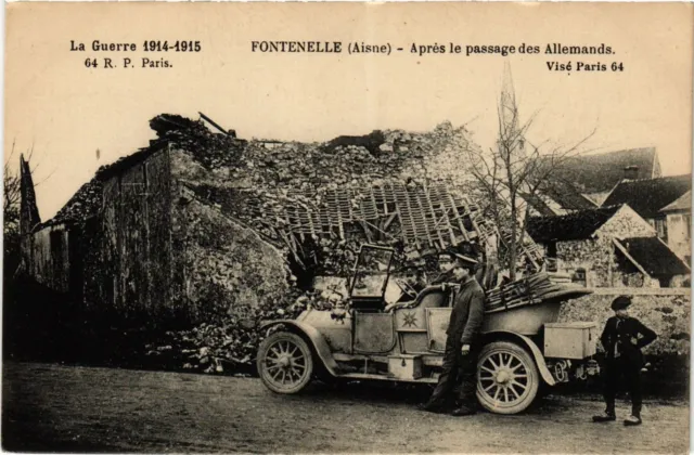 CPA AK Militaire - Fontenelle - Apres le passage des Allemands - Auto (697692)